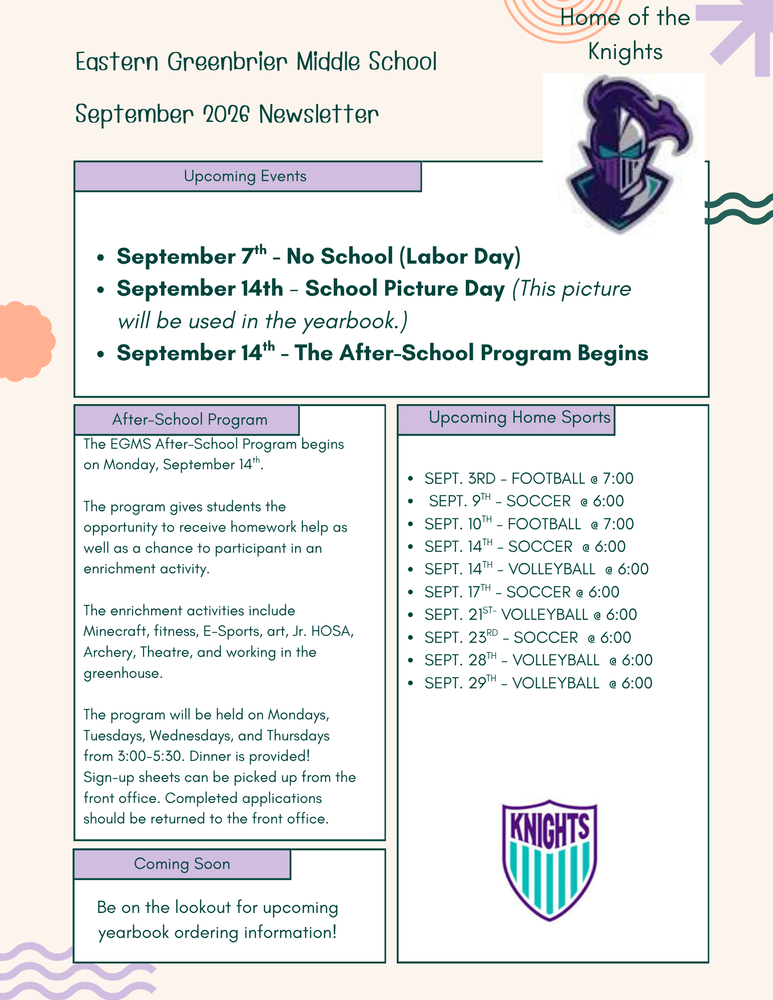 EGMS September 2026 newsletter. Full newsletter text follows below.
