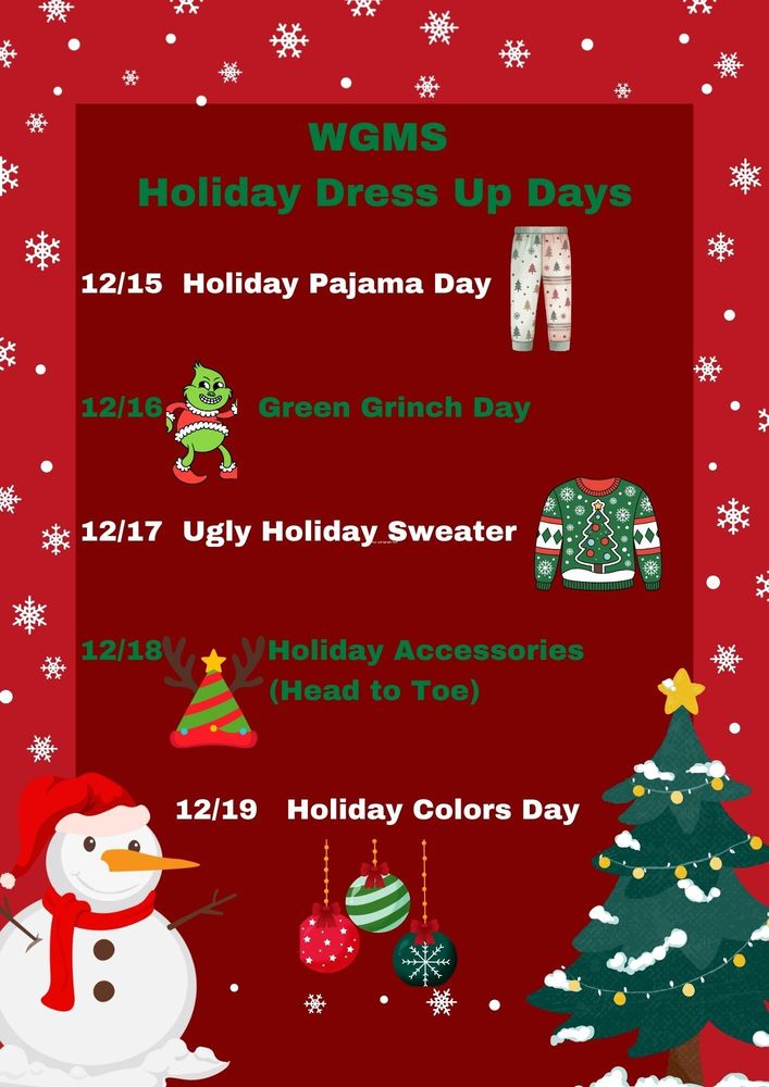 WGMS Holiday Spirit Days