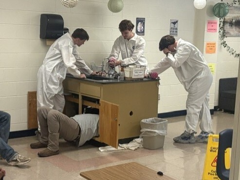 Students doing Plumbing