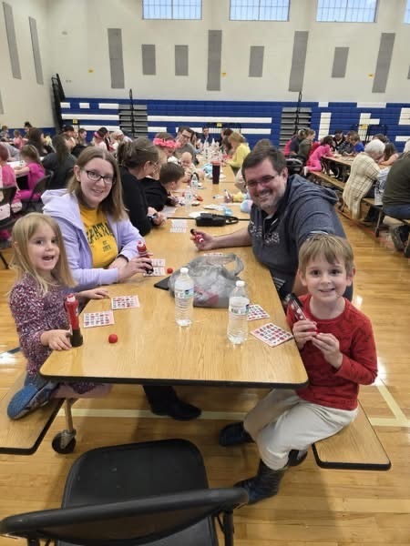 LES families playing bingo