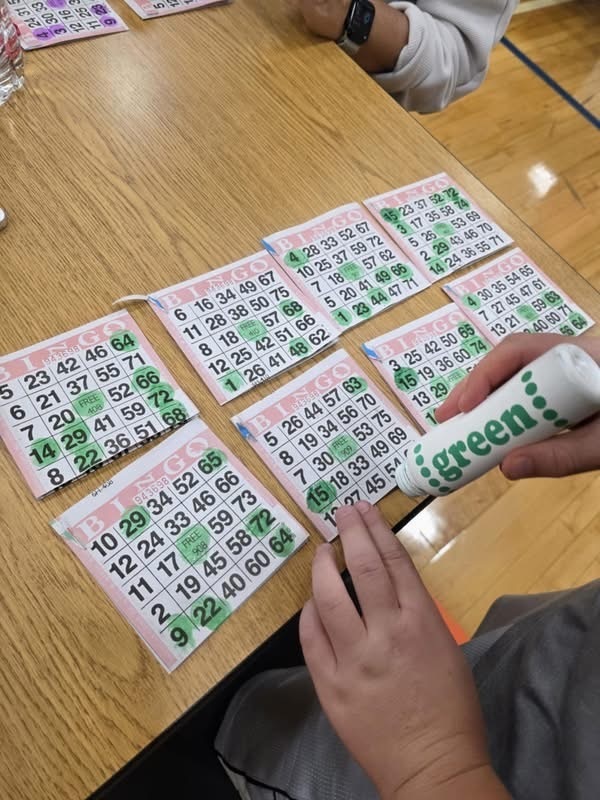 LES families playing bingo