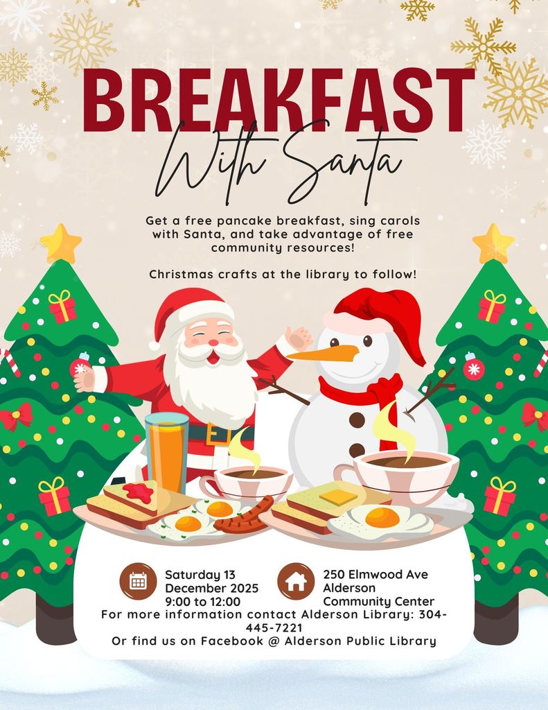 Breakfast with Santa at Alderson Public Library