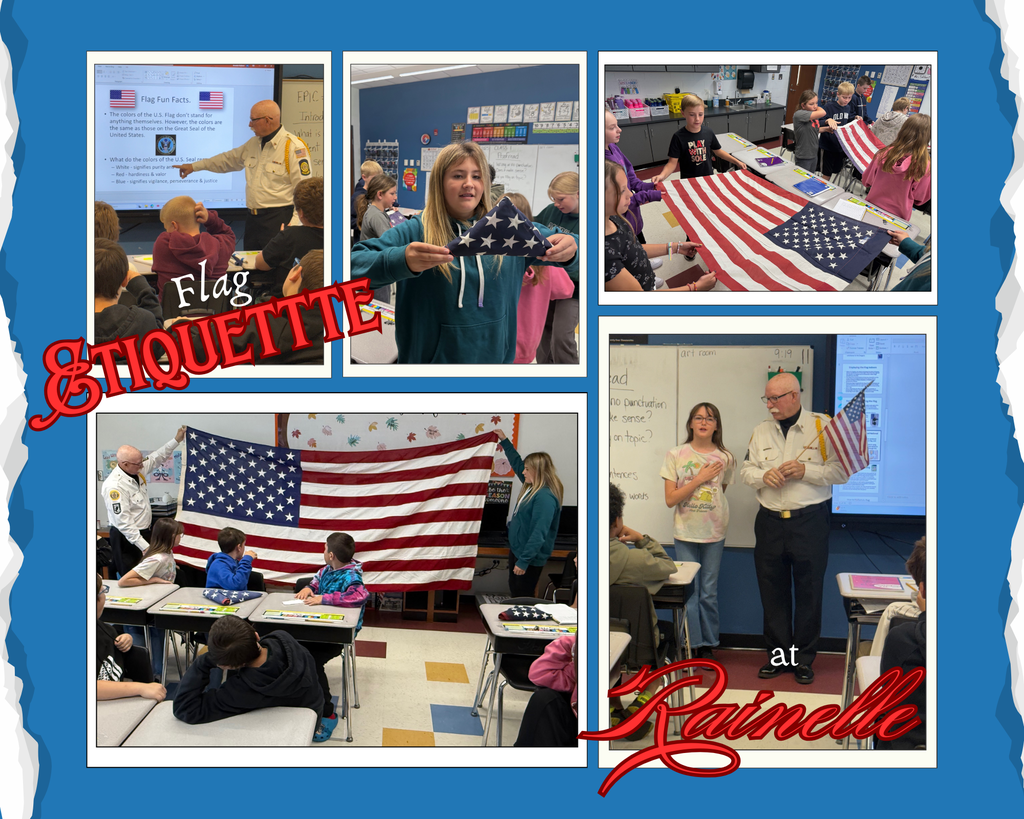 Flag Etiquette at Rainelle Elementary compliments of the American Legion Post 26