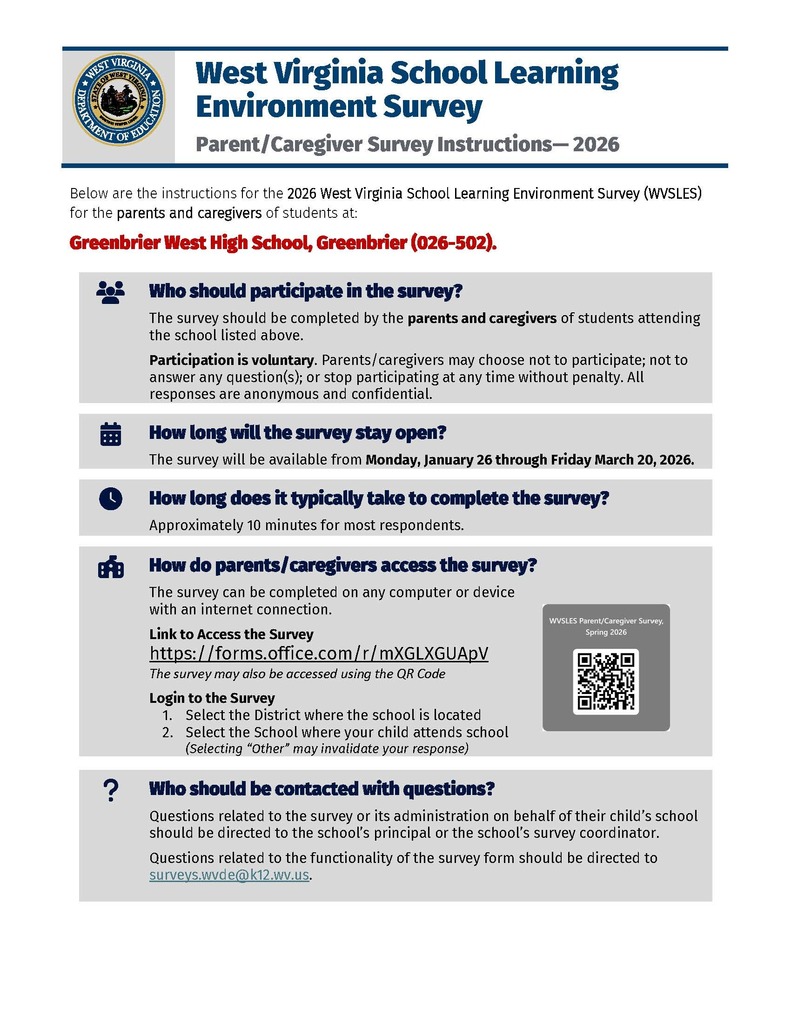 WV School Learning Environment Survey