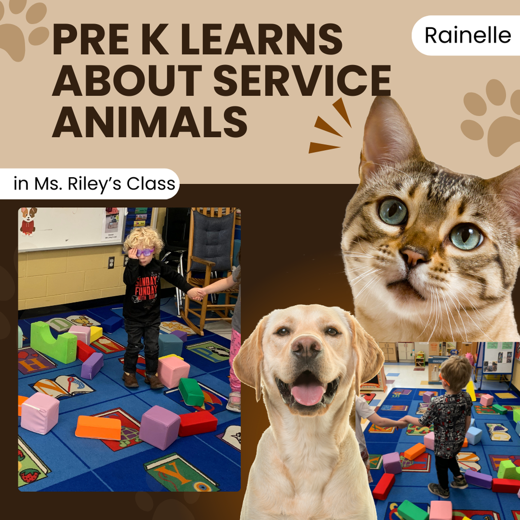 Pre K learns about service animals at Rainelle Elementary