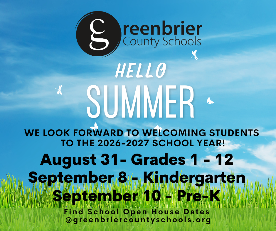 Hello Summer. Grades 1 - 12 return 8/31; Kindgergarten 9/8; PreK 9/10