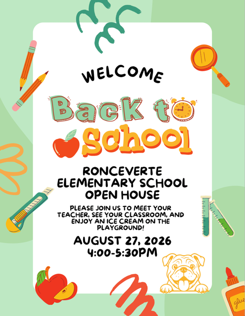 Back to School Open House, August 27th from 4:00-5:30