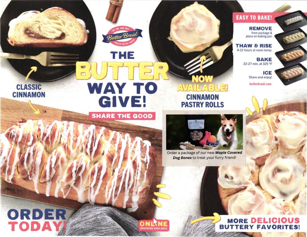 The Butter Way to Give, Order today. Cinnamon, Dog Bones. 