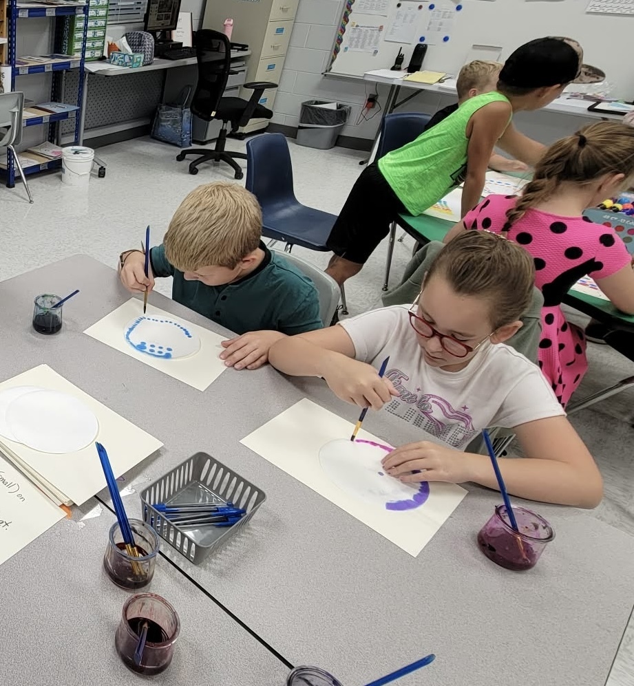students making dots