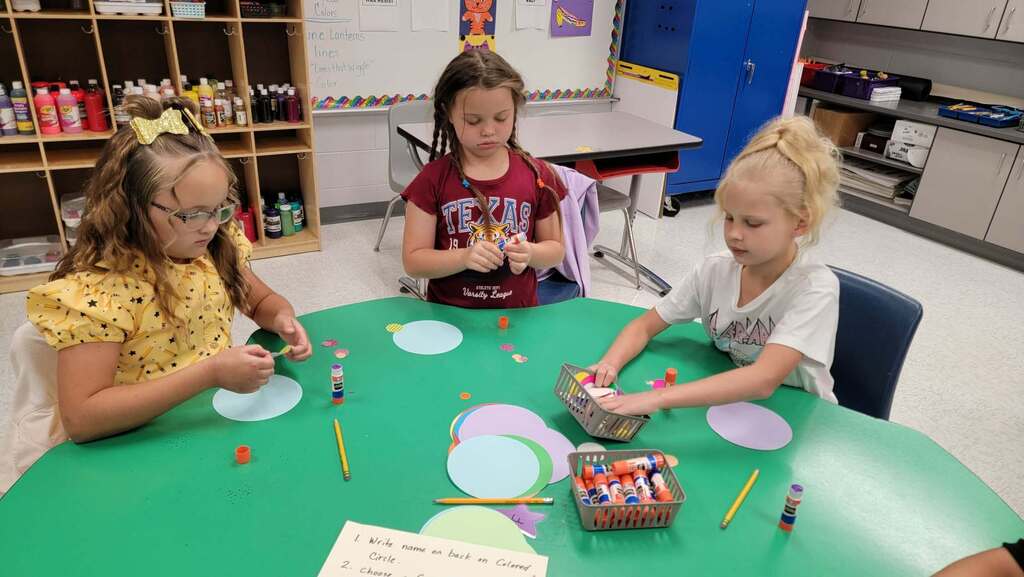 students making dots