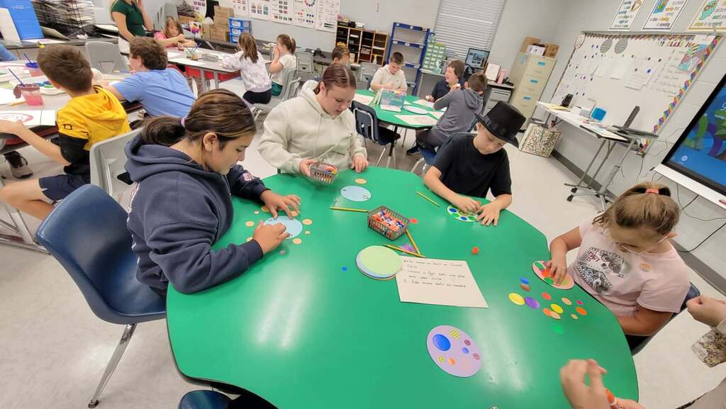 students making dots