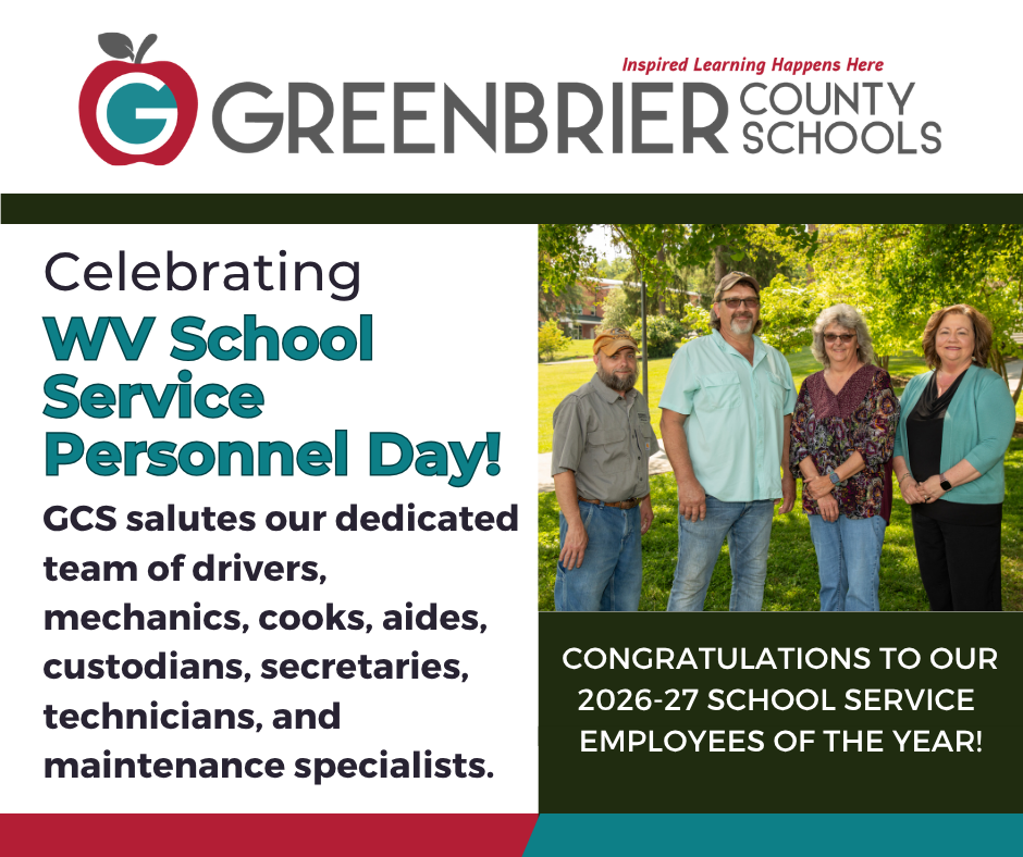 A photo of school service employees of the year in honor of WV School Service Personnel Day