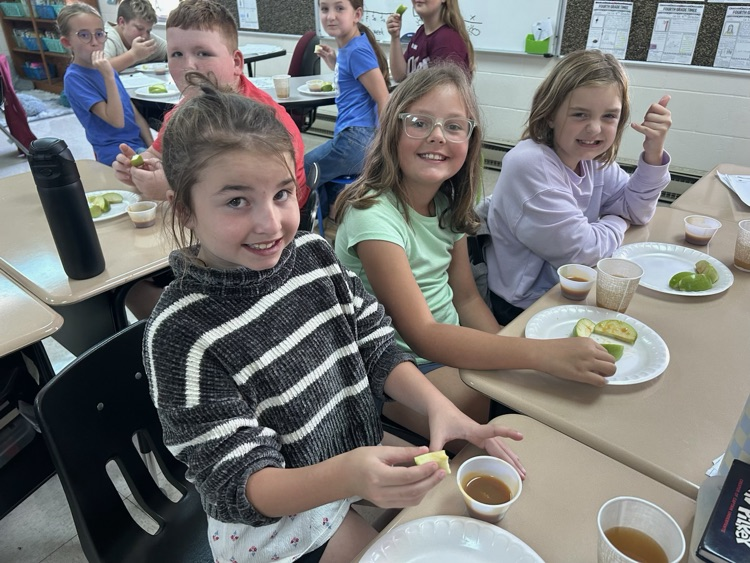 Fourth graders celebrating the fourth week of school