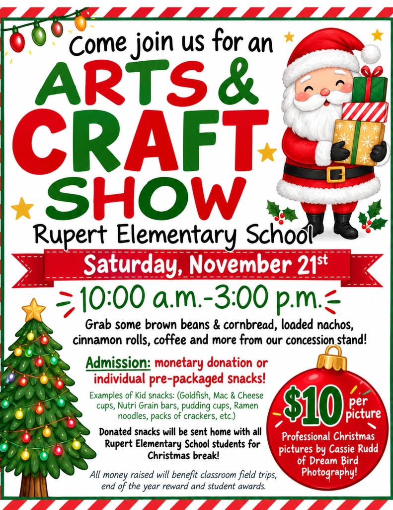 flyer for craft show at Rupert Elementary