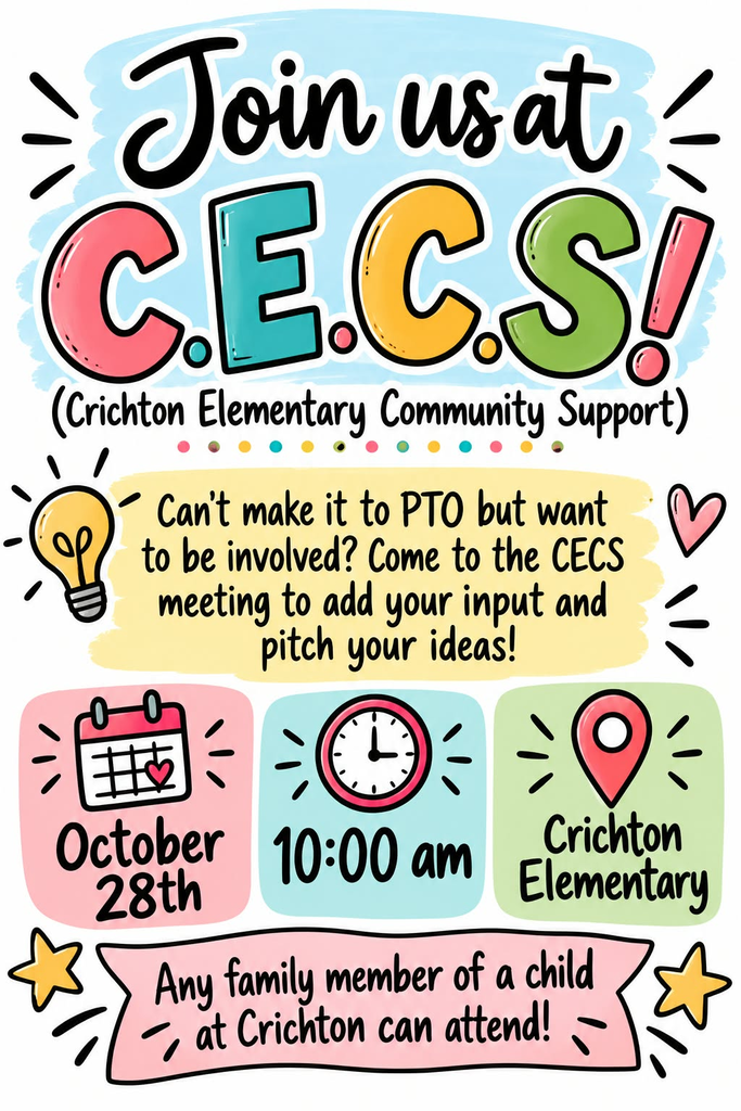 crichton elementary community support October 28th 10:00am crichton elementary