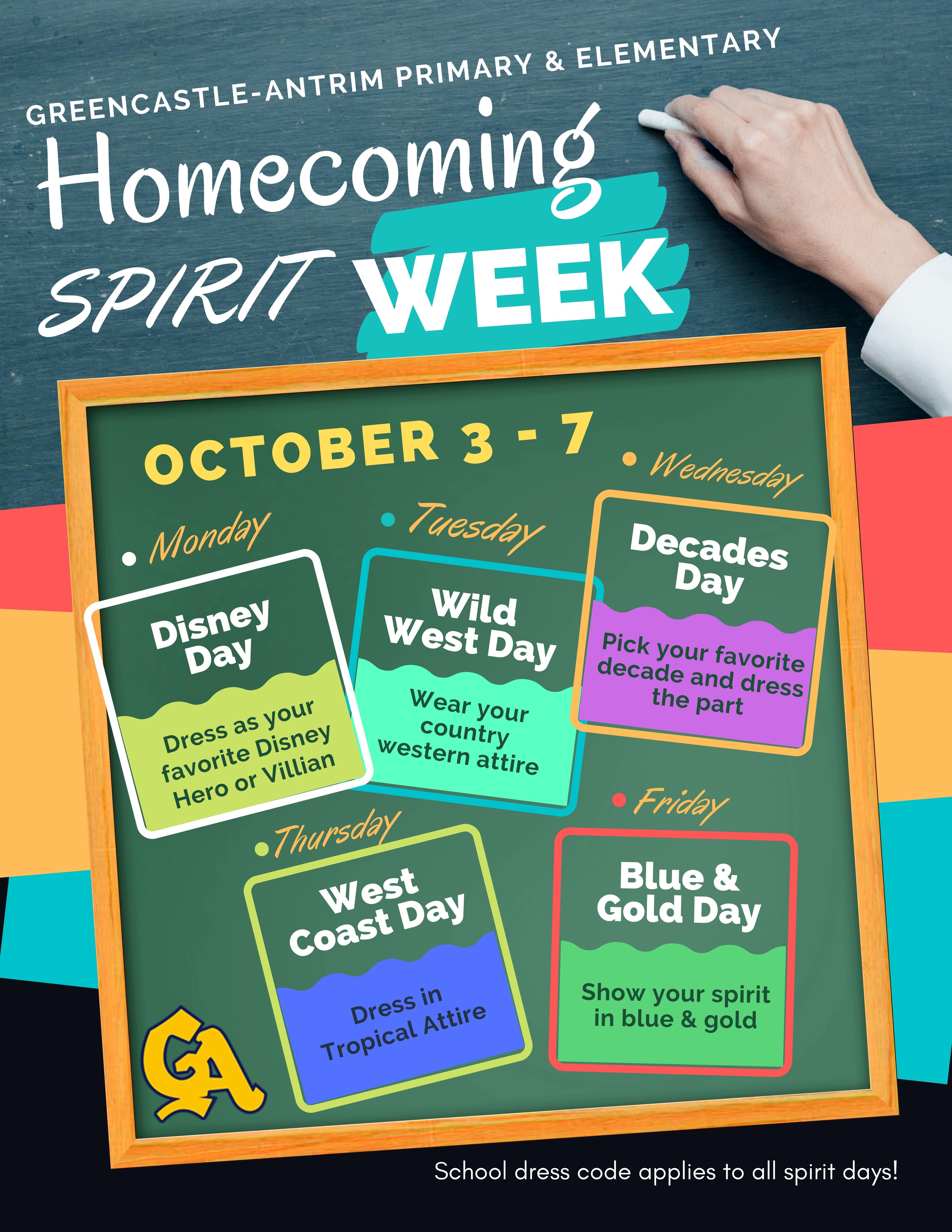 Homecoming Spirit Week | Greencastle-Antrim Elementary School