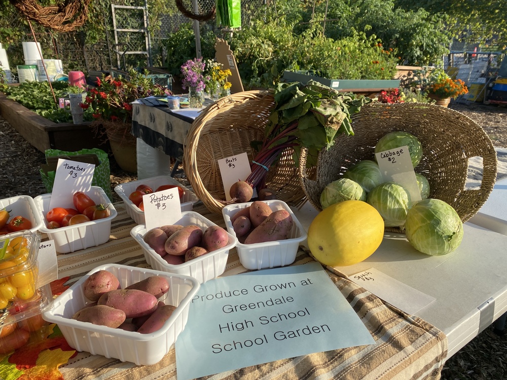 Garden produce for sale.