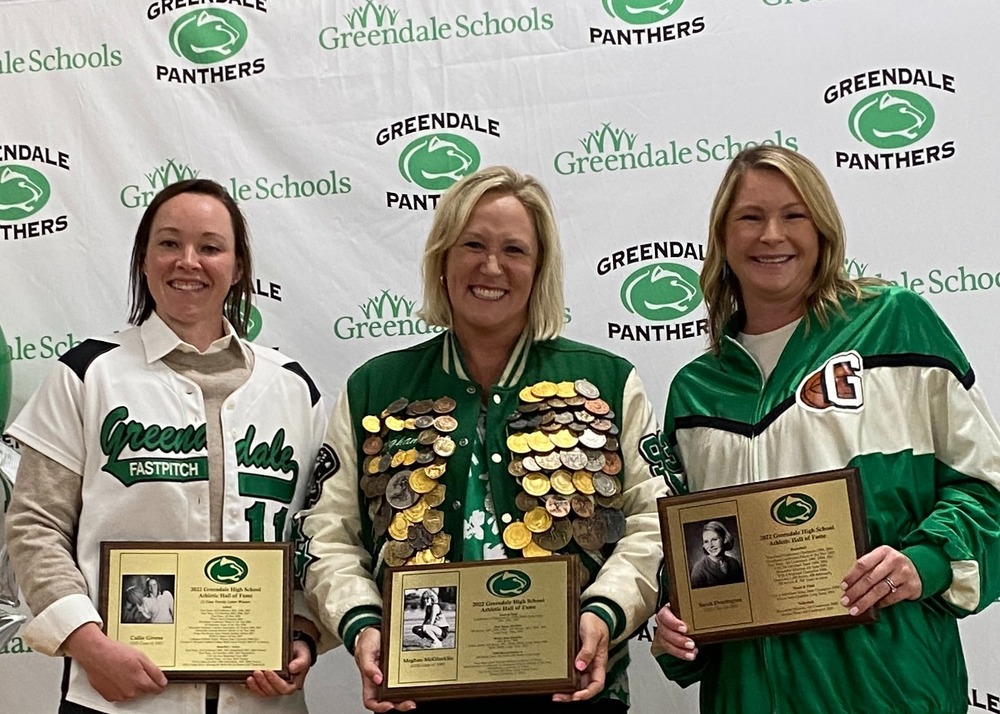 Three adult members of the GHS Athletic Hall of Fame