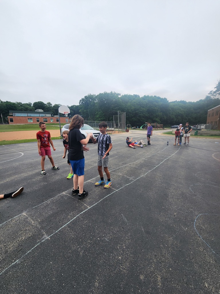 Students playing playground games