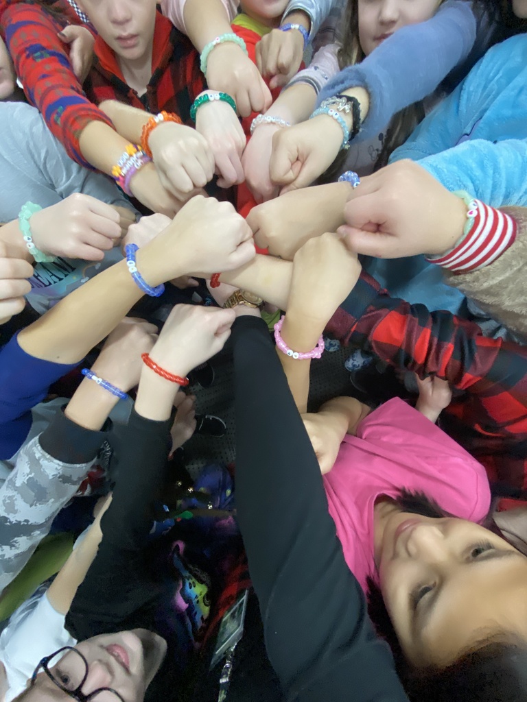 Student's hands.