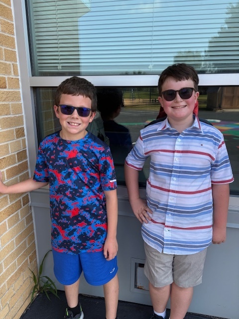 Students wearing Red, White and Blue on Patriot Day