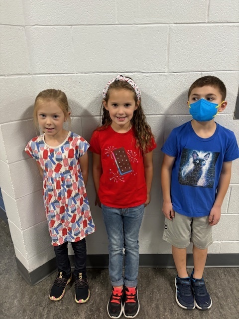 Students wearing Red, White and Blue on Patriot Day