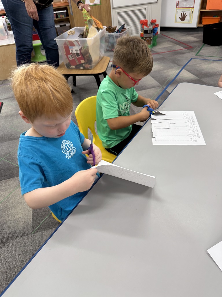 Boys Cutting Paper