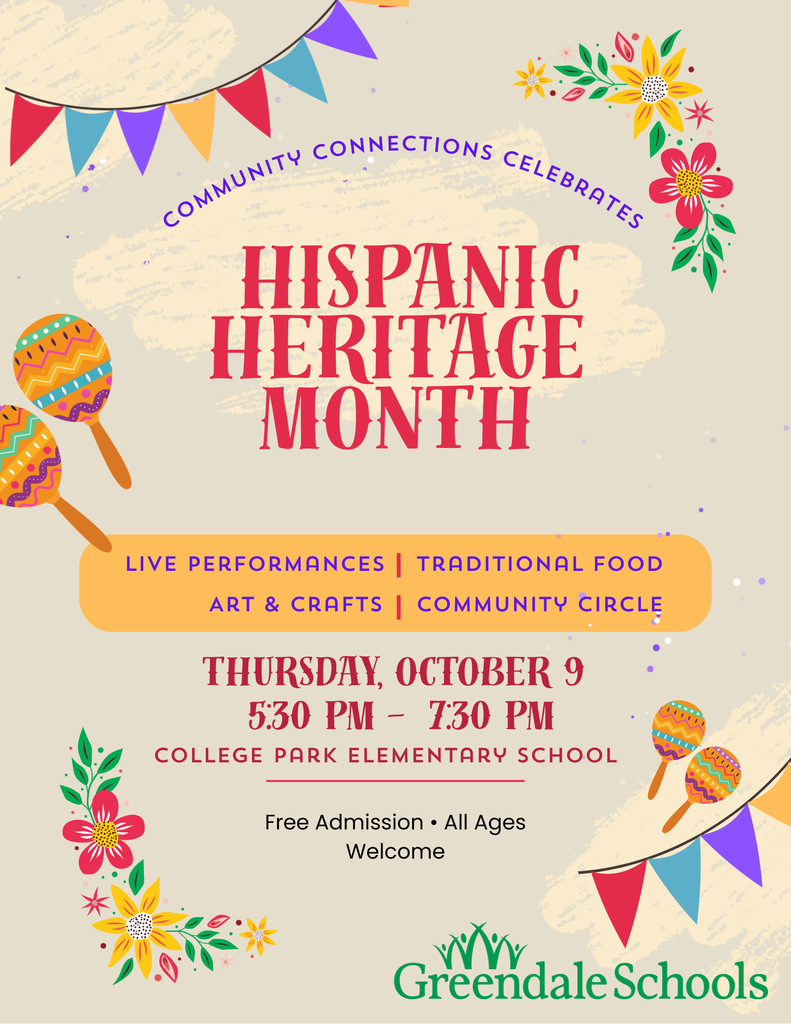 Hispanic Heritage Month celebration flier to promote the event. 