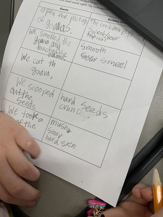 Students Learning About Sensory Details