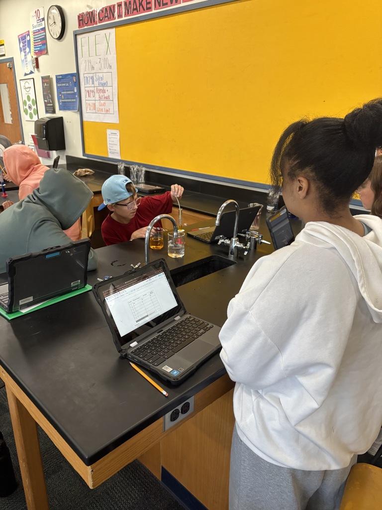 Seventh Graders Conducting First Lab of the School Year