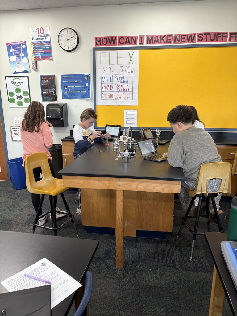 Seventh Graders Conducting First Lab of the School Year