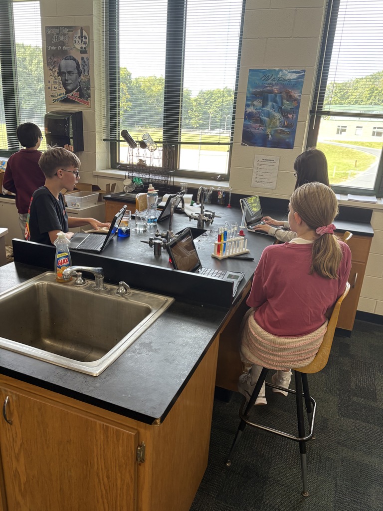 Seventh Graders Conducting First Lab of the School Year