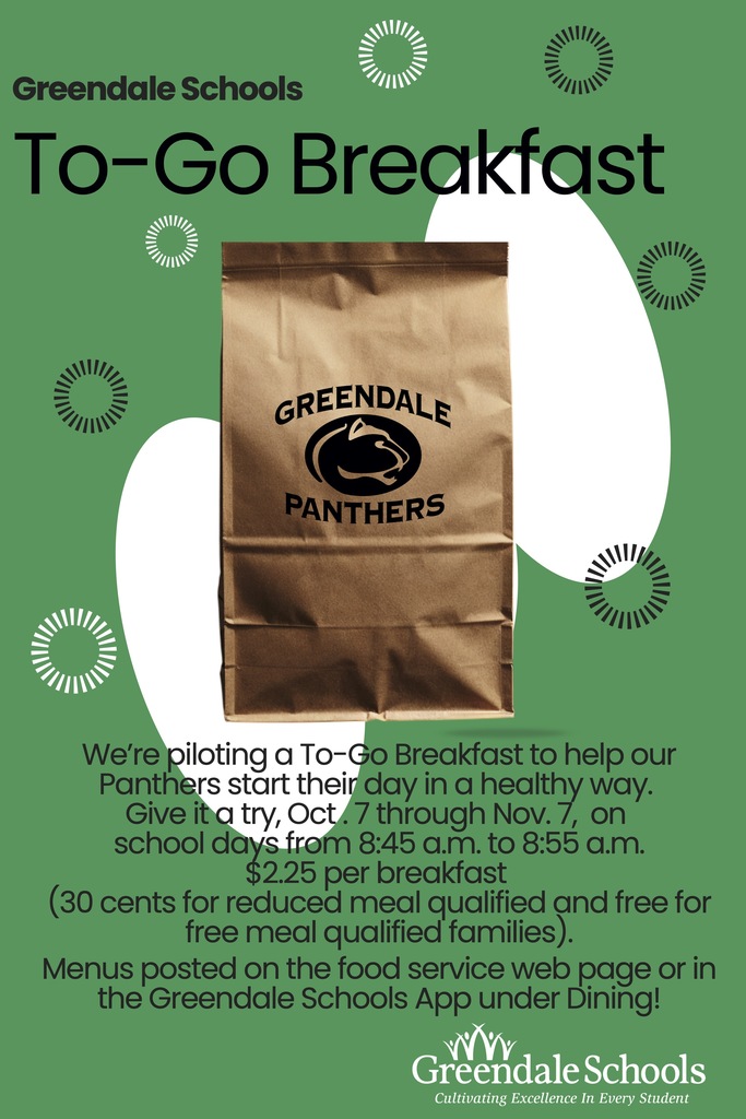 To go breakfast flier with information on dates and times for  program.