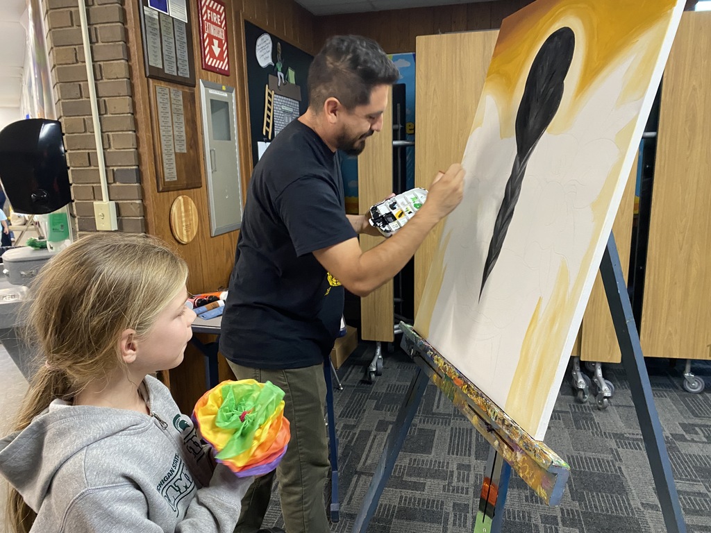 Painting by Rodrigo Carapia at Hispanic Heritage Celebration
