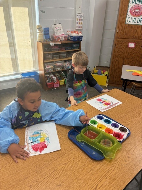 Primary Color Exploration in Art Class