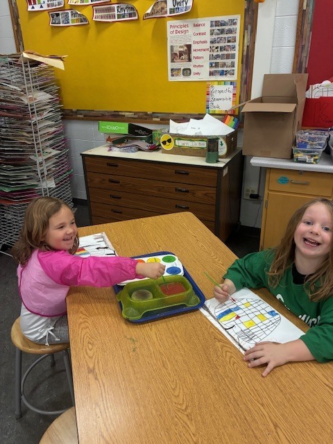 Primary Color Exploration in Art Class