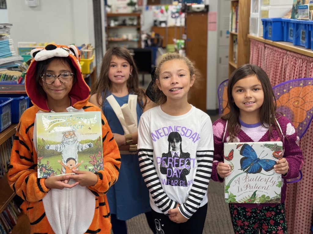 Students in costumes for book character day