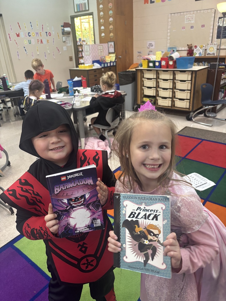 Students in costumes for book character day