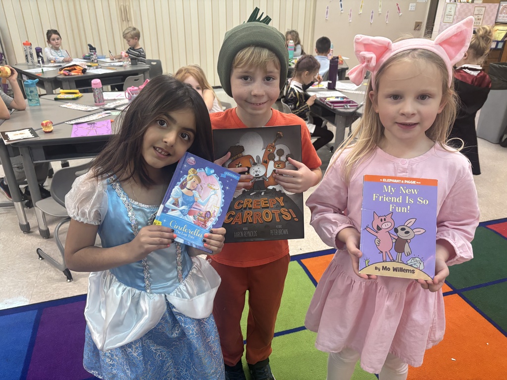 Students in costumes for book character day
