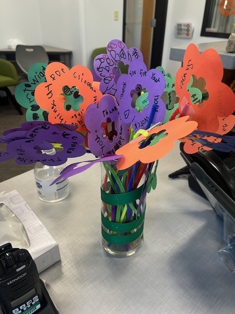 Gratitude bouquet for school office team