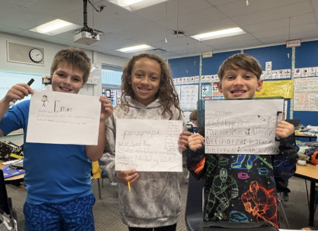 Vocabulary Posters made by 4th graders at College Park