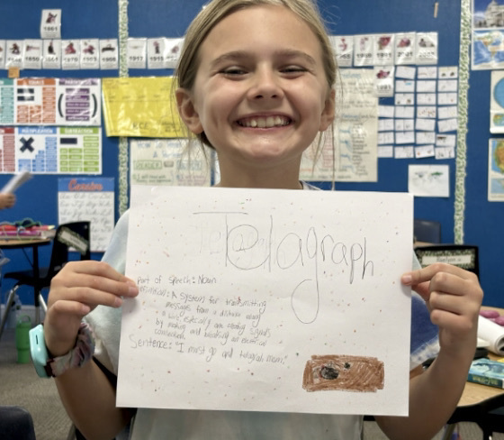 Vocabulary Posters made by 4th graders at College Park