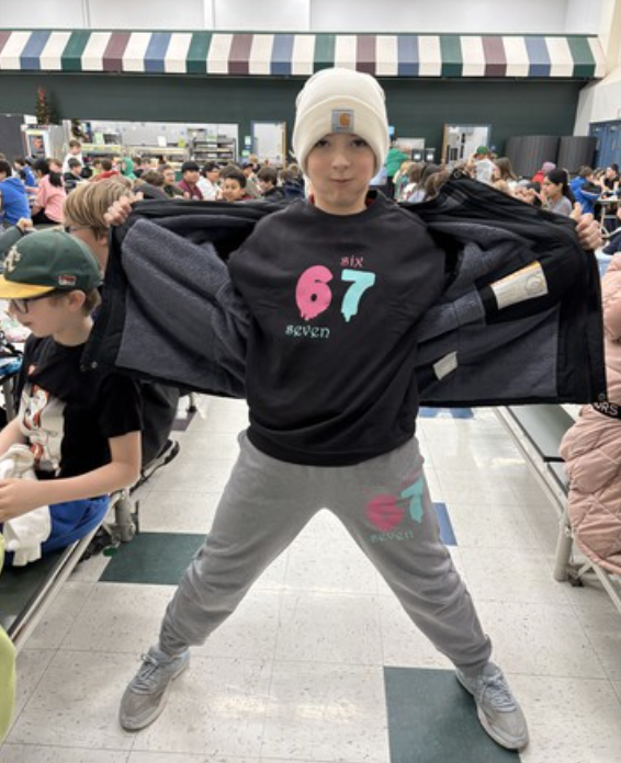 GMS students celebrating 67th day of school "67" style.