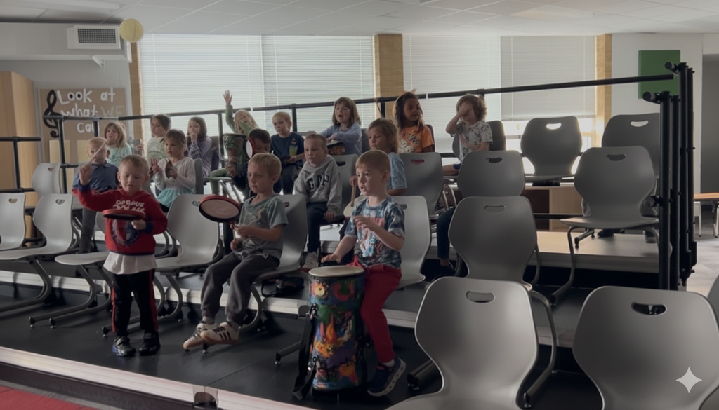 Lots of Learning in Music Class in December at Highland View