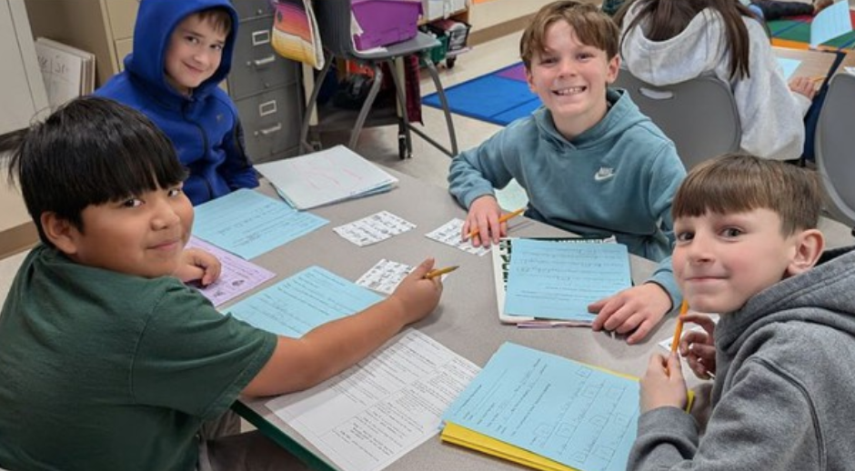 Canterbury Spanish Students Showing Off Their Work