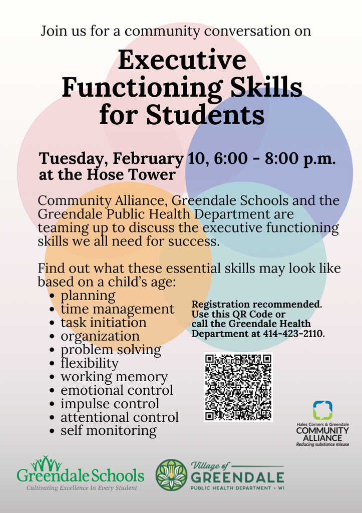 Executive Functioning Event Flier with all details of event same as the story