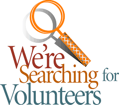 Magnify glass searching for volunteers.