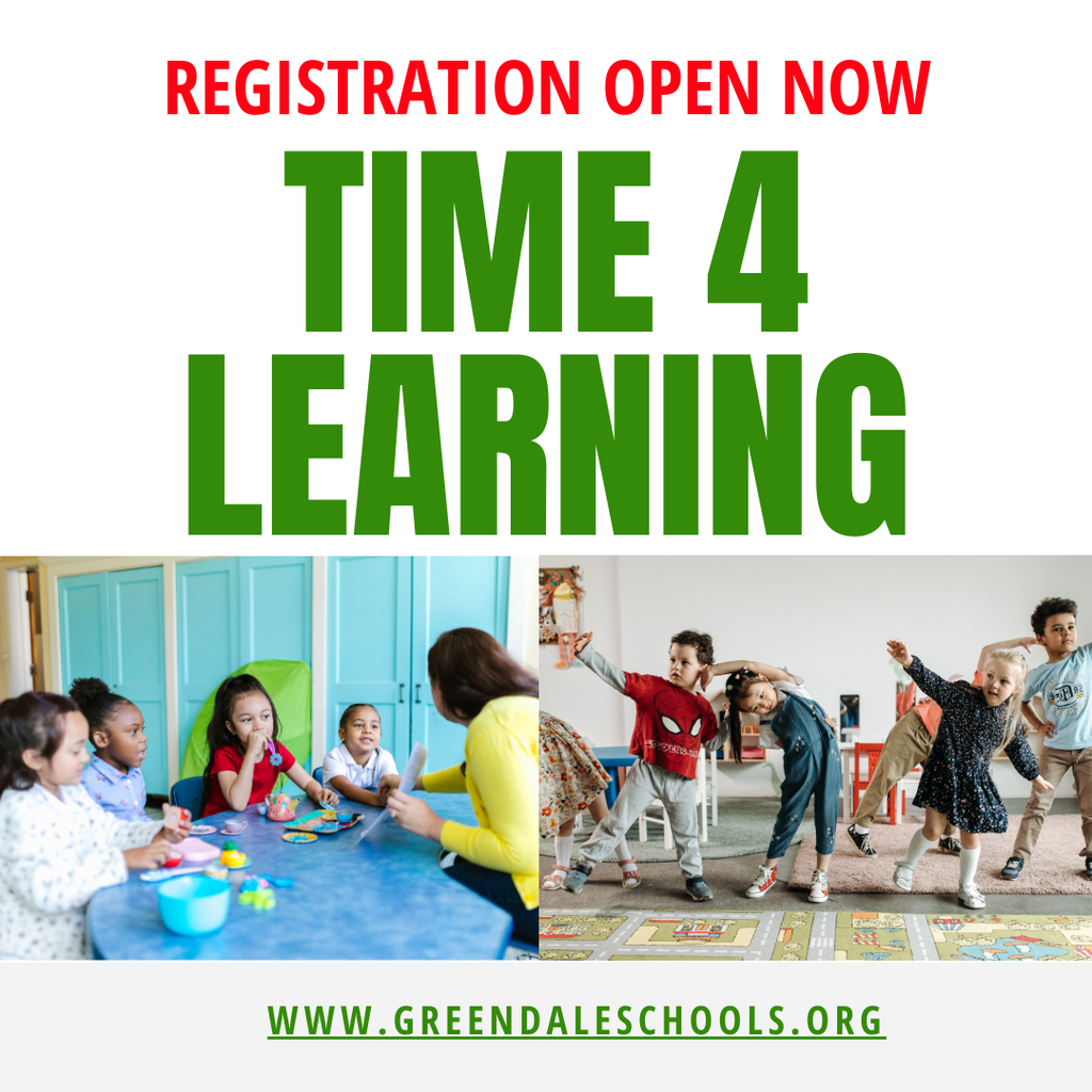 Time 4 Learning  Registration Graphic Announcing Registration is open and photos of kiddos