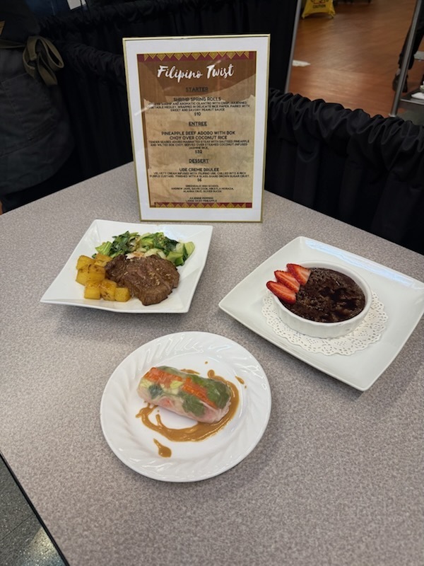 Plates of food prepared by the Culinary Team at the competition.
