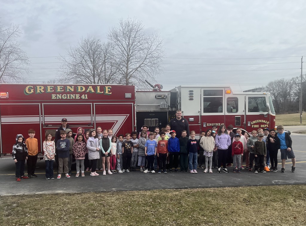 Picture of Fire Truck and Students